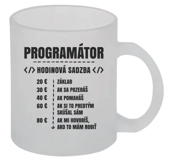 Hrnček Hodinová sadzba - programátor