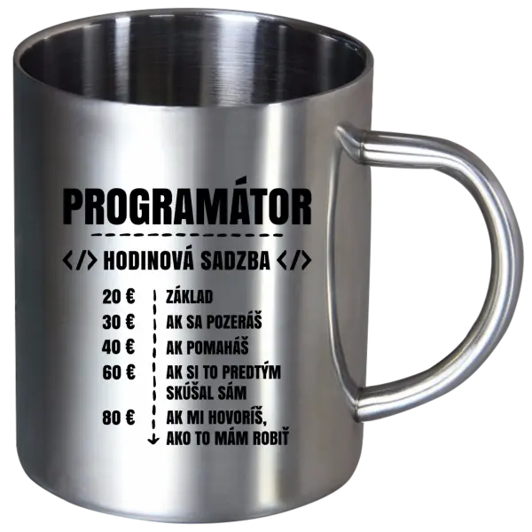 Nerezový hrnček Hodinová sadzba - programátor