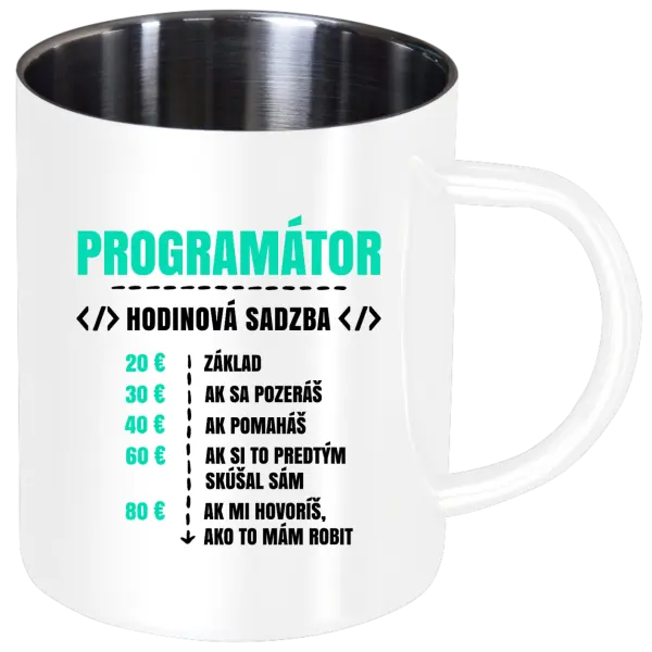 Nerezový hrnček Hodinová sadzba - programátor