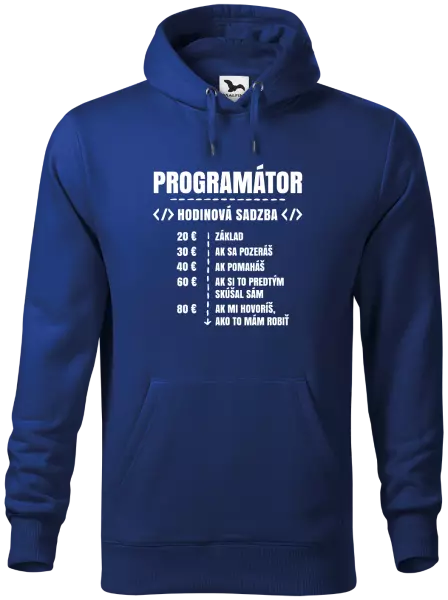 Pánska mikina Hodinová sadzba - programátor