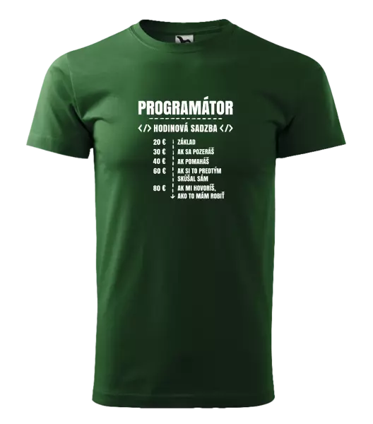 Pánske tričko Hodinová sadzba - programátor