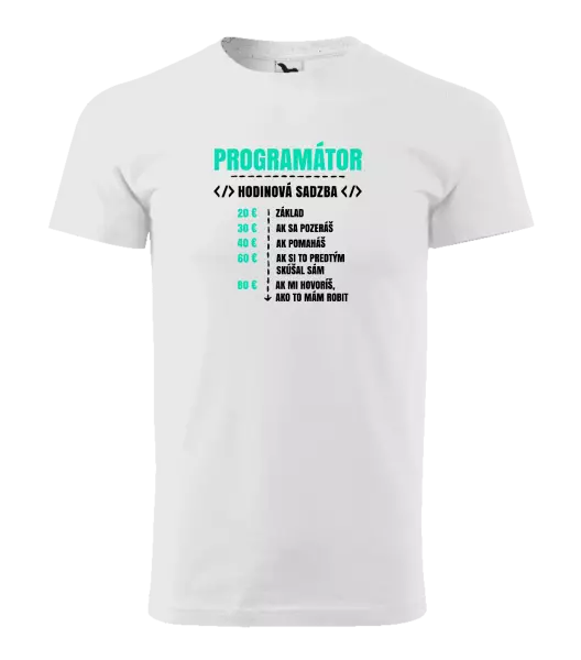 Pánske tričko Hodinová sadzba - programátor