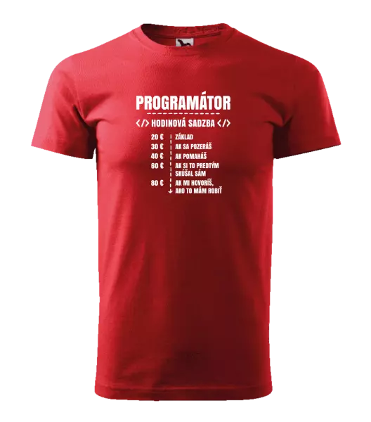 Pánske tričko Hodinová sadzba - programátor