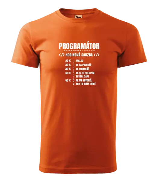 Pánske tričko Hodinová sadzba - programátor