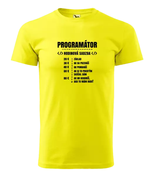 Pánske tričko Hodinová sadzba - programátor