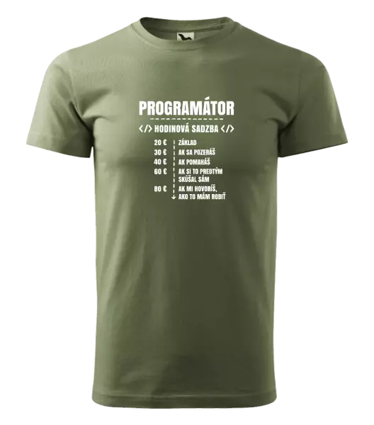 Pánske tričko Hodinová sadzba - programátor