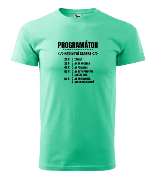 Pánske tričko Hodinová sadzba - programátor