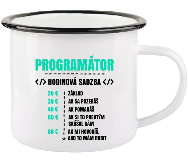 Plecháčik Hodinová sadzba - programátor