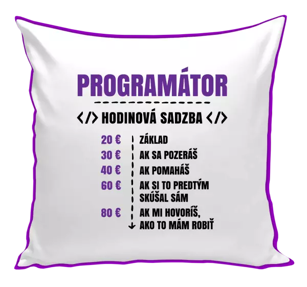 Vankúš Hodinová sadzba - programátor