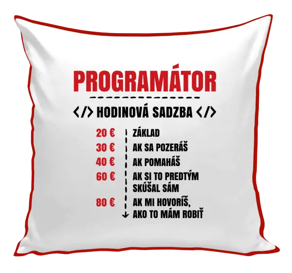 Vankúš Hodinová sadzba - programátor