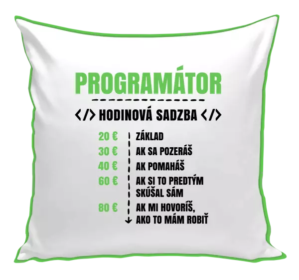 Vankúš Hodinová sadzba - programátor