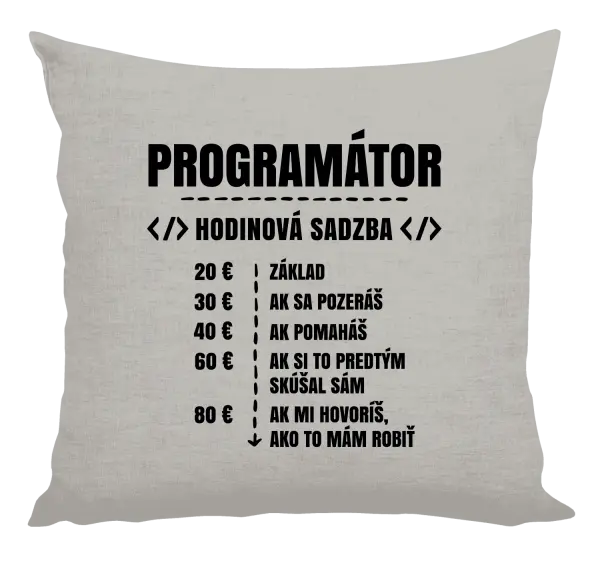 Vankúš Hodinová sadzba - programátor
