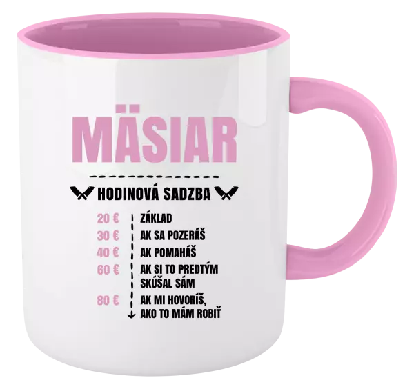Hrnček  Hodinová sadzba - mäsiar