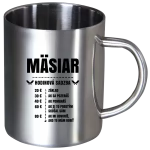 Nerezový hrnček Hodinová sadzba - mäsiar