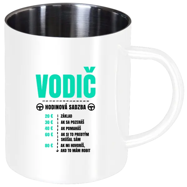 Nerezový hrnček Hodinová sadzba - vodič