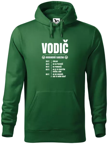 Pánska mikina Hodinová sadzba - vodič