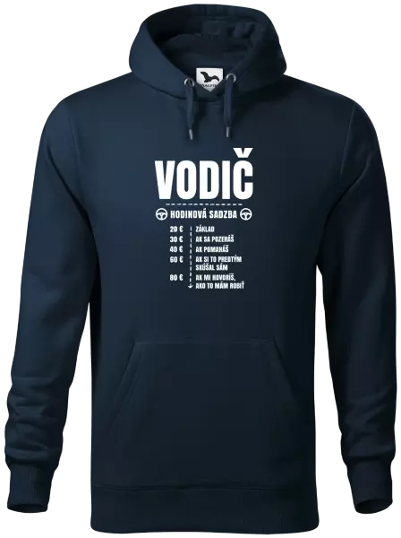 Pánska mikina Hodinová sadzba - vodič