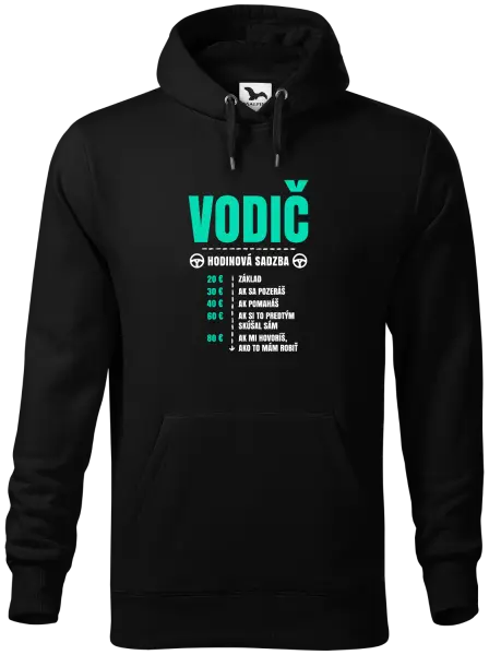 Pánska mikina Hodinová sadzba - vodič