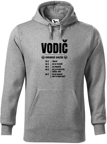 Pánska mikina Hodinová sadzba - vodič