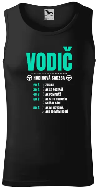 Pánske tielko Hodinová sadzba - vodič