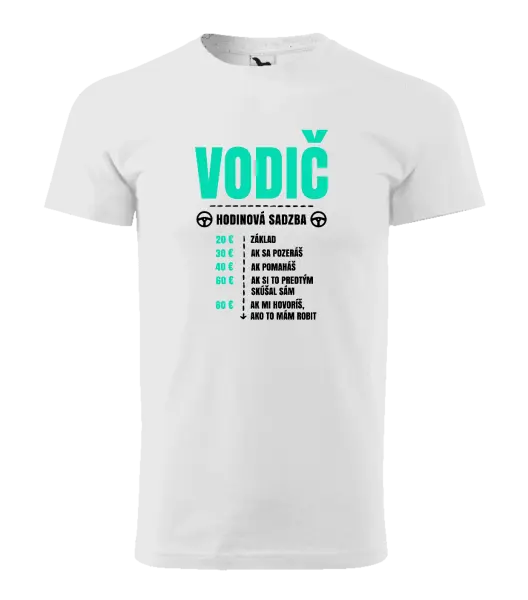 Pánske tričko Hodinová sadzba - vodič