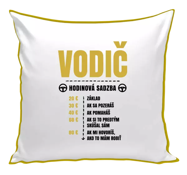 Vankúš Hodinová sadzba - vodič