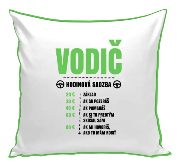 Vankúš Hodinová sadzba - vodič