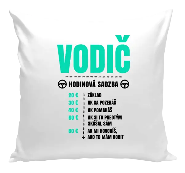 Vankúš Hodinová sadzba - vodič