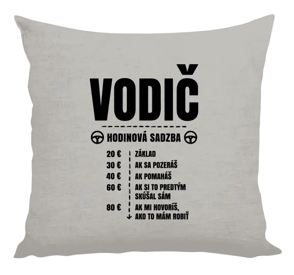 Vankúš Hodinová sadzba - vodič