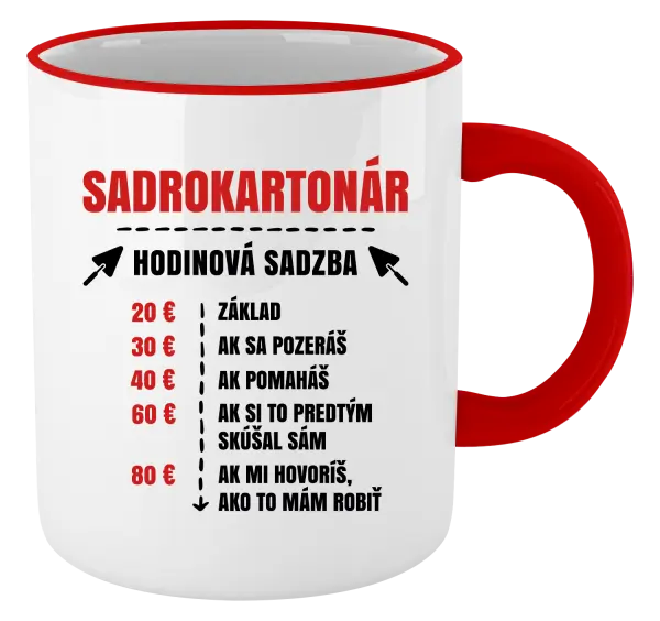 Hrnček Hodinová sadzba - sadrokartonár