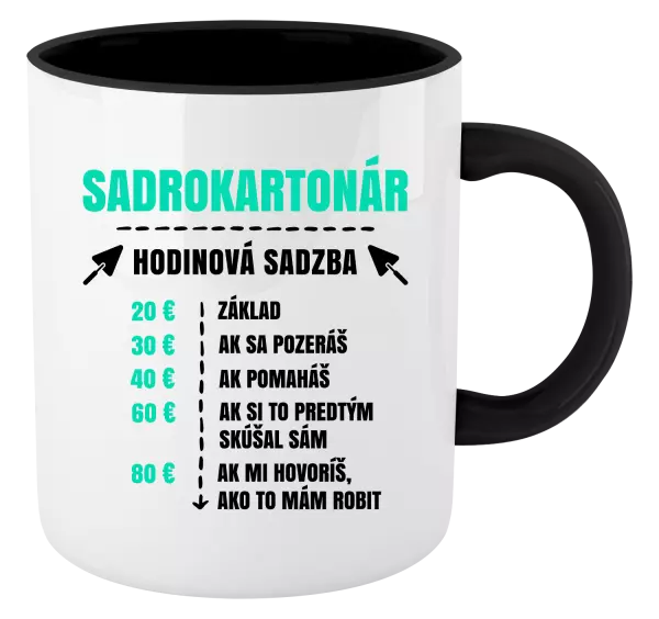 Hrnček  Hodinová sadzba - sadrokartonár