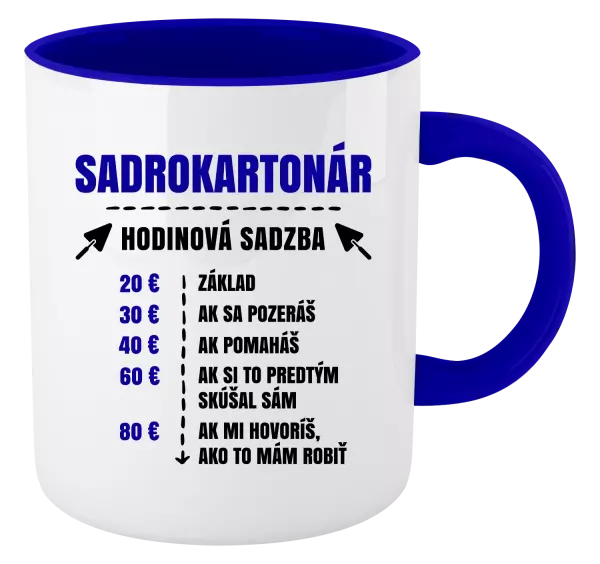 Hrnček  Hodinová sadzba - sadrokartonár