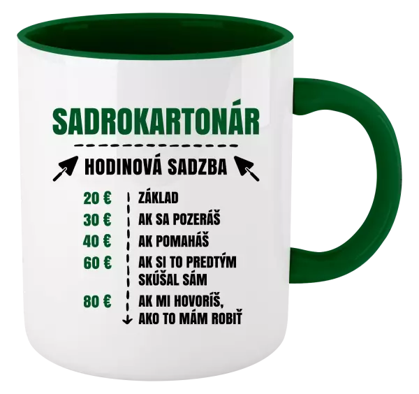 Hrnček  Hodinová sadzba - sadrokartonár