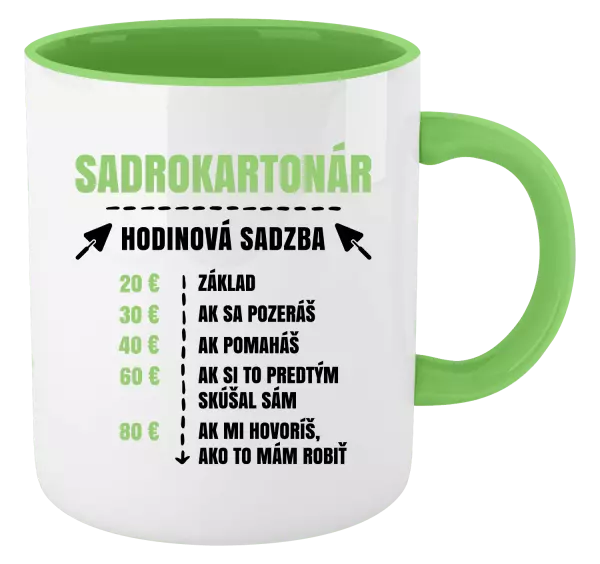 Hrnček  Hodinová sadzba - sadrokartonár