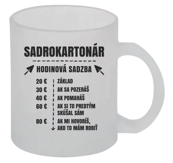 Hrnček Hodinová sadzba - sadrokartonár