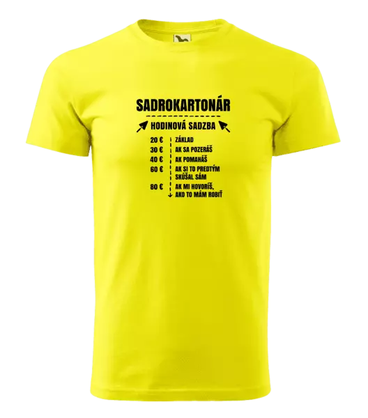 Pánske tričko Hodinová sadzba - sadrokartonár