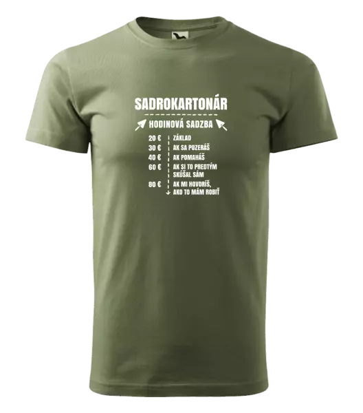 Pánske tričko Hodinová sadzba - sadrokartonár