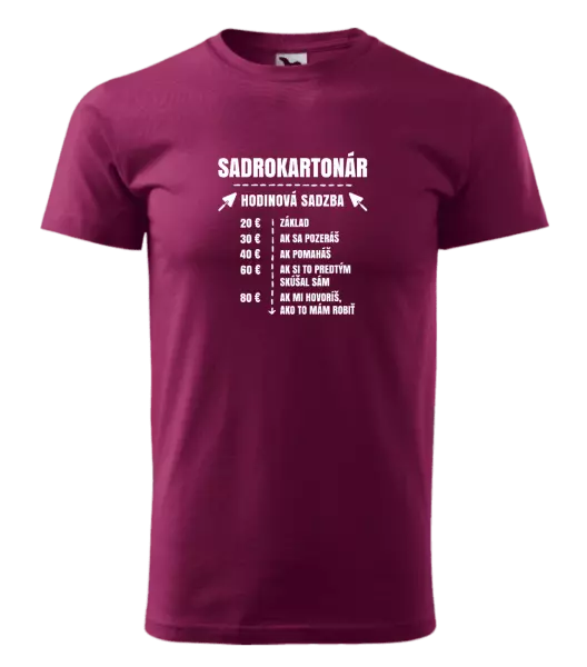 Pánske tričko Hodinová sadzba - sadrokartonár