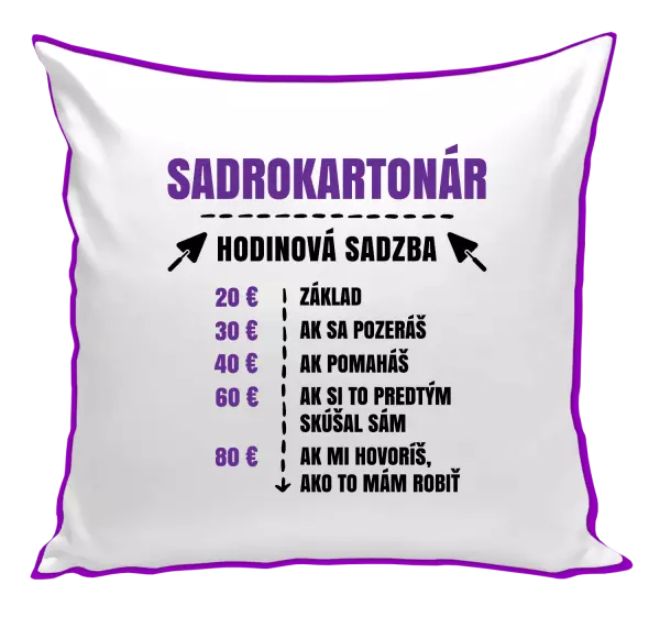 Vankúš Hodinová sadzba - sadrokartonár