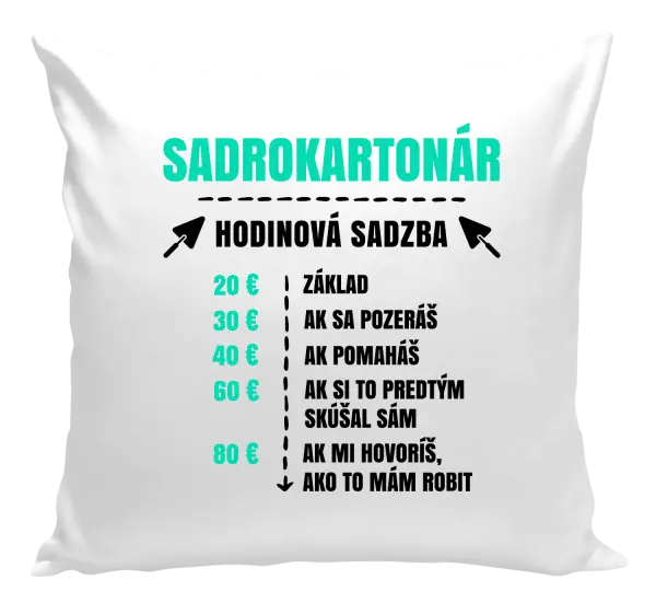 Vankúš Hodinová sadzba - sadrokartonár