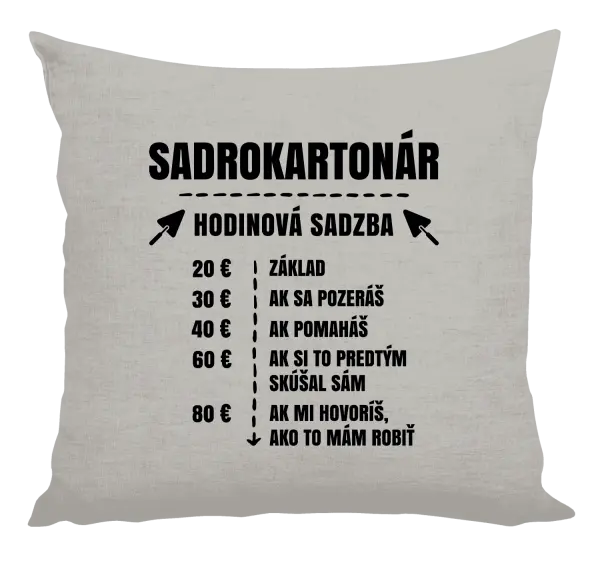Vankúš Hodinová sadzba - sadrokartonár