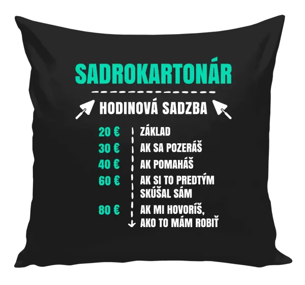Vankúš Hodinová sadzba - sadrokartonár