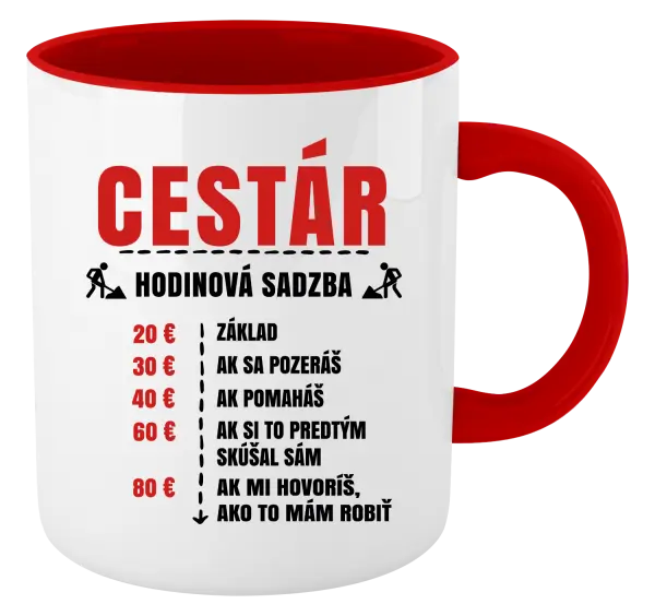 Hrnček  Hodinová sadzba - cestár