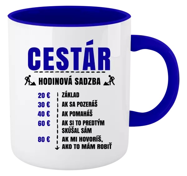 Hrnček  Hodinová sadzba - cestár