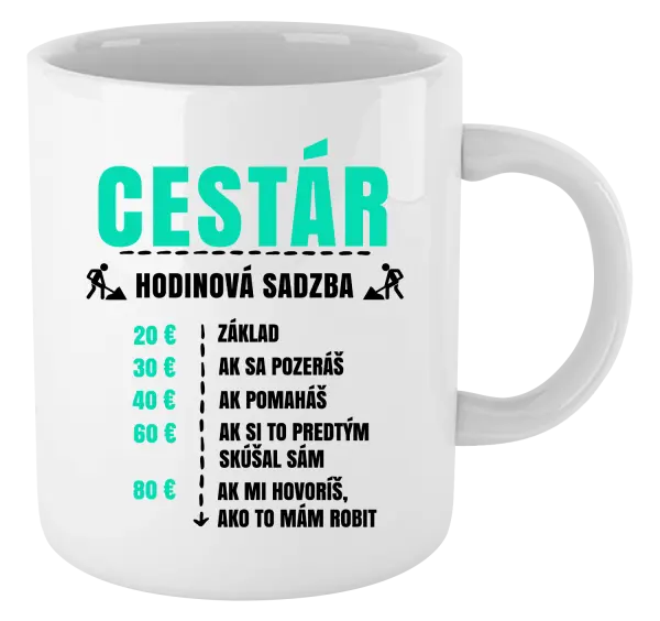 Hrnček Hodinová sadzba - cestár
