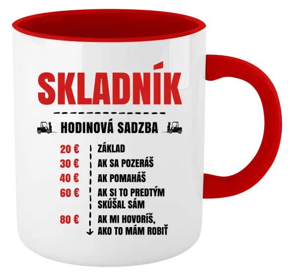 Hrnček  Hodinová sadzba - skladník