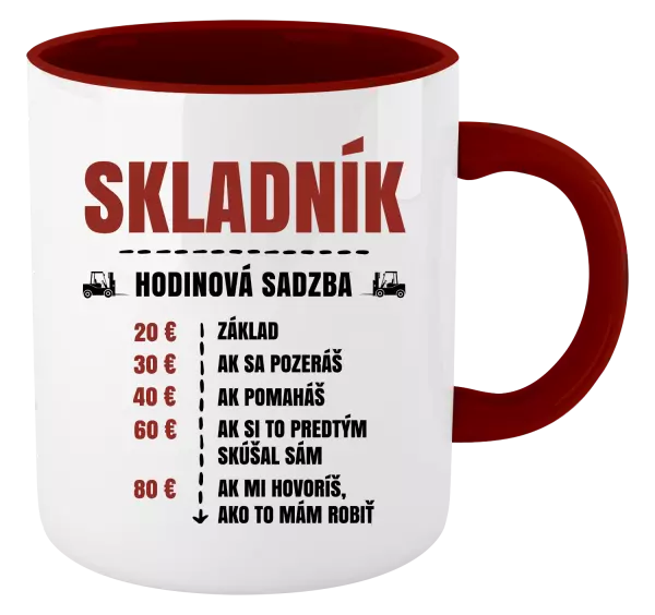 Hrnček  Hodinová sadzba - skladník