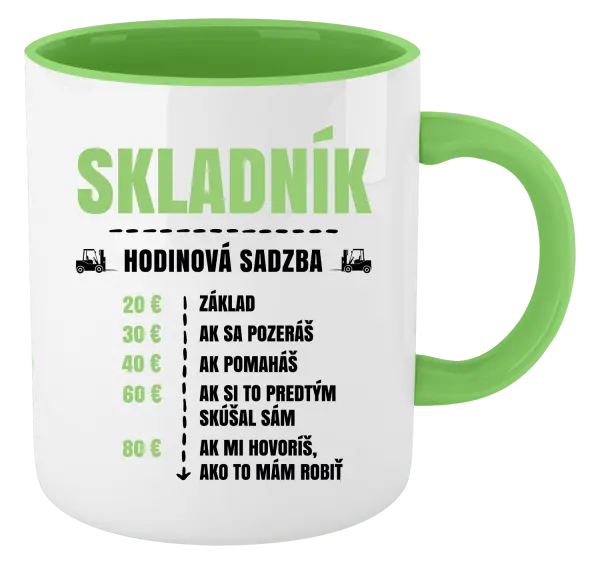 Hrnček  Hodinová sadzba - skladník