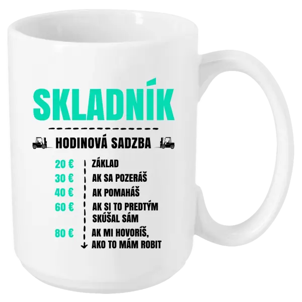 Hrnček Hodinová sadzba - skladník
