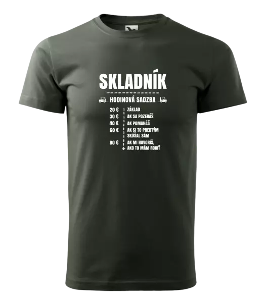 Pánske tričko Hodinová sadzba - skladník